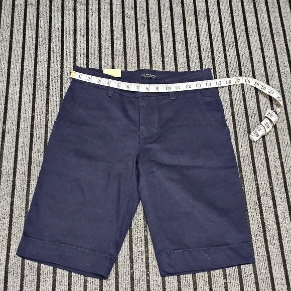 U.S. Polo Assn. Navy Blue Cotton-Blend Bermuda Shorts Size 3 Flat-Front With Poc - Picture 8 of 8